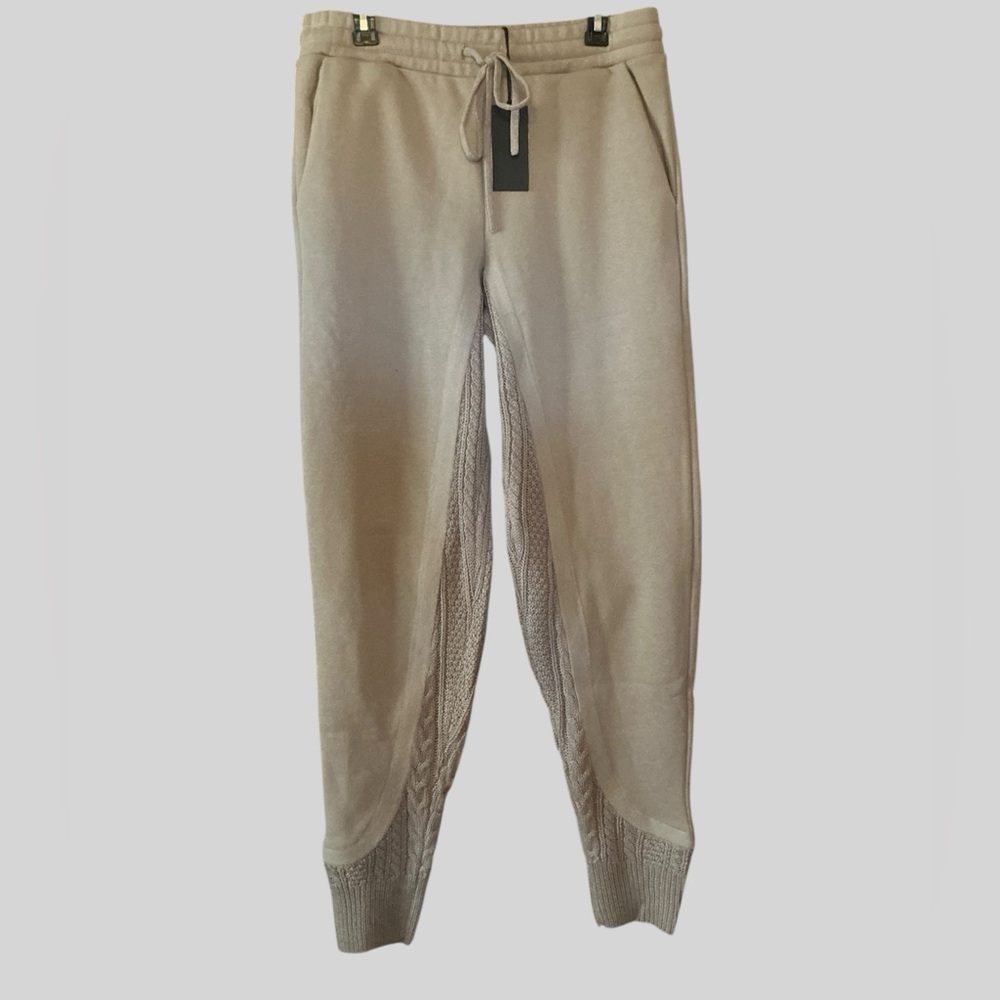 Twenty Montreal Connect Mixed Media Cable Knit Jogger Pants Large NWT